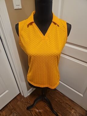 Nike Yellow Sleeveless Polo Tank Top